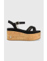 U.S. Polo Assn. Сандали LOREN в черно със скосена платформа LOREN002D - Pepit.bg