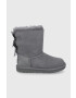 Ugg Детски велурени апрески Bailey Bow II в сиво - Pepit.bg