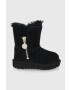 Ugg Детски велурени апрески Bailey Zip Short в черно - Pepit.bg