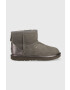 Ugg Детски велурени апрески Classic Mini Shine в сиво - Pepit.bg