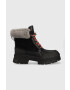 Ugg Кожени боти W Ashton Addie в черно с платформа с изолация - Pepit.bg