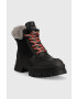 Ugg Кожени боти W Ashton Addie в черно с платформа с изолация - Pepit.bg