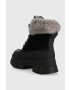Ugg Кожени боти W Ashton Addie в черно с платформа с изолация - Pepit.bg