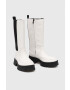 Ugg Кожени ботуши W Ashton High Chelsea в бяло с равна подметка - Pepit.bg