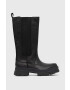 Ugg Кожени ботуши W Ashton High Chelsea дамски в черно с равна подметка - Pepit.bg