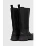 Ugg Кожени ботуши W Ashton High Chelsea дамски в черно с равна подметка - Pepit.bg