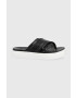Ugg Кожени чехли Zayne Crossband дамски в черно с платформа - Pepit.bg