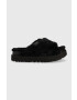 Ugg Пантофи W Fuzz Sugar Cross Slide в черно - Pepit.bg