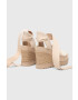 Ugg Сандали Abbot Ankle Wrap в бежово със скосена платформа - Pepit.bg