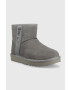 Ugg Велурени апрески W Classic Mini Slide Logo II в сиво - Pepit.bg