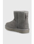 Ugg Велурени апрески W Classic Mini Slide Logo II в сиво - Pepit.bg