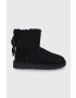 Ugg Велурени боти челси Mini Biley Fluff Bow в черно - Pepit.bg