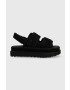 Ugg Велурени сандали Goldenstar в черно с платформа 1141493 - Pepit.bg