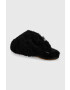 Ugg Вълнени пантофи W Maxi Curly Slide в черно 1133151.BLK - Pepit.bg