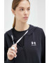 Under Armour Суичър в черно с качулка с принт - Pepit.bg