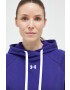 Under Armour Суичър в лилаво с качулка с изчистен дизайн - Pepit.bg