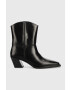 Vagabond Shoemakers Кожени боти Alina в черно с висок ток - Pepit.bg