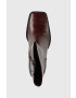 Vagabond Shoemakers Кожени боти Edwina в бордо с висок ток - Pepit.bg