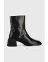 Vagabond Shoemakers Кожени боти Ansie в черно с висок ток - Pepit.bg