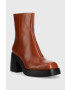 Vagabond Shoemakers Кожени боти Brooke в кафяво с висок ток - Pepit.bg