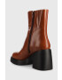 Vagabond Shoemakers Кожени боти Brooke в кафяво с висок ток - Pepit.bg