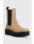 Vagabond Shoemakers Кожени боти челси Tara в бежово с платформа - Pepit.bg