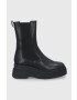 Vagabond Shoemakers Кожени боти челси дамски в черно с платформа - Pepit.bg