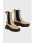Vagabond Shoemakers Кожени боти челси Carla дамски в бежово с платформа - Pepit.bg