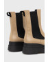 Vagabond Shoemakers Кожени боти челси Carla дамски в бежово с платформа - Pepit.bg