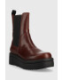 Vagabond Shoemakers Кожени боти челси Tara в кафяво с платформа - Pepit.bg
