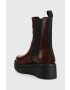 Vagabond Shoemakers Кожени боти челси Tara в кафяво с платформа - Pepit.bg