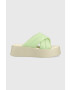 Vagabond Shoemakers Кожени чехли Courtney в тюркоазено с платформа - Pepit.bg