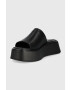 Vagabond Shoemakers Кожени чехли Courtney в черно с платформа - Pepit.bg