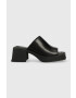 Vagabond Shoemakers Кожени чехли Hennie в черно с висок ток - Pepit.bg