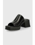 Vagabond Shoemakers Кожени чехли Hennie в черно с висок ток - Pepit.bg