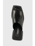 Vagabond Shoemakers Кожени чехли Hennie в черно с висок ток - Pepit.bg