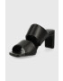Vagabond Shoemakers Кожени чехли Luisa в черно с висок ток - Pepit.bg