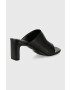 Vagabond Shoemakers Кожени чехли Luisa в черно с висок ток - Pepit.bg