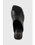 Vagabond Shoemakers Кожени чехли Luisa в черно с висок ток - Pepit.bg