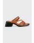 Vagabond Shoemakers Кожени чехли INES в кафяво с висок ток - Pepit.bg