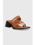 Vagabond Shoemakers Кожени чехли INES в кафяво с висок ток - Pepit.bg