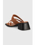 Vagabond Shoemakers Кожени чехли INES в кафяво с висок ток - Pepit.bg