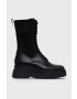 Vagabond Shoemakers Кожени кубинки Carla дамски в черно с платформа - Pepit.bg