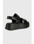 Vagabond Shoemakers Кожени сандали Courtney в черно с платформа - Pepit.bg