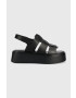 Vagabond Shoemakers Кожени сандали Courtney в черно с платформа - Pepit.bg
