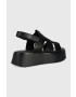 Vagabond Shoemakers Кожени сандали Courtney в черно с платформа - Pepit.bg