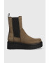 Vagabond Shoemakers Велурени боти челси Tara в зелено с платформа - Pepit.bg