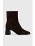 Vagabond Shoemakers Велурени боти Hedda в кафяво с висок ток - Pepit.bg