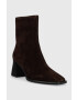 Vagabond Shoemakers Велурени боти Hedda в кафяво с висок ток - Pepit.bg