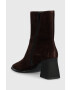 Vagabond Shoemakers Велурени боти Hedda в кафяво с висок ток - Pepit.bg